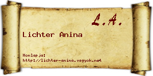 Lichter Anina névjegykártya